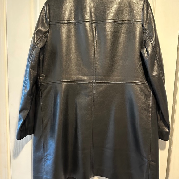Chico's Edge to Edge Faux Leather 3/4 Jacket Black - Picture 2 of 4